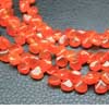 Natural Orange Carnelian Smooth Heart Drop Beads Strand Length is 8 Inches & Sizes from 6mm to 7mm approx. 